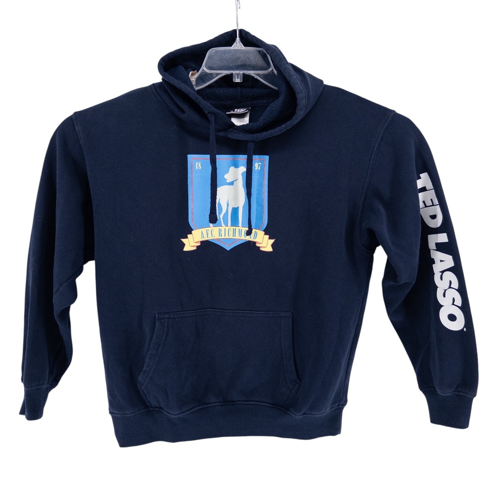 Ted Lasso Men's Medium Hoodie Blue‎ Hooded Sweatshirt AFC Richmond Soccer